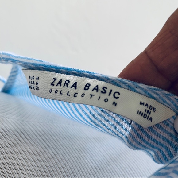 Zara Pinstripe Embroidered Top - Picture 10 of 12